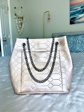 Aimee Kestenberg Shoulder or Crossbody Bag in Rose Gold with Gun Metal Hardware